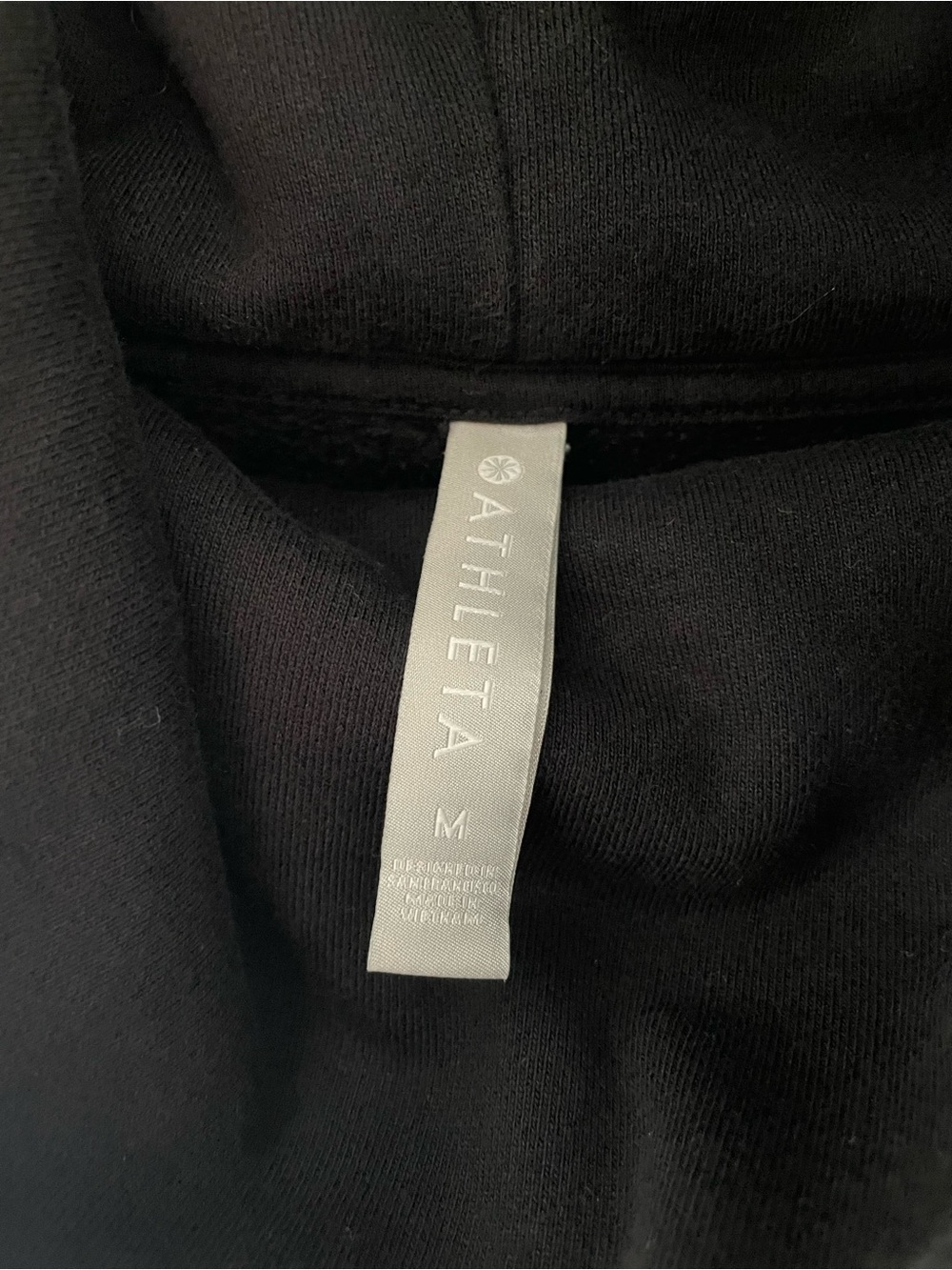 Athleta Black Pull Over Sweatshirt 24/7 Funnel Neck Fleece Side Split Medium - Picture 5 of 6